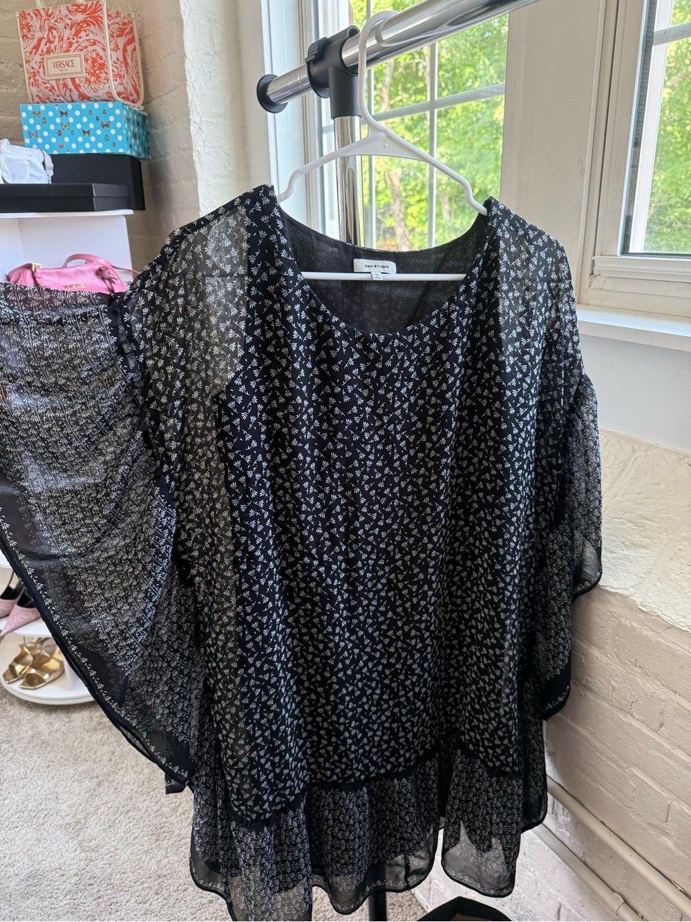 Sheer Black Floral Dress